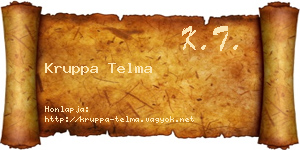 Kruppa Telma névjegykártya